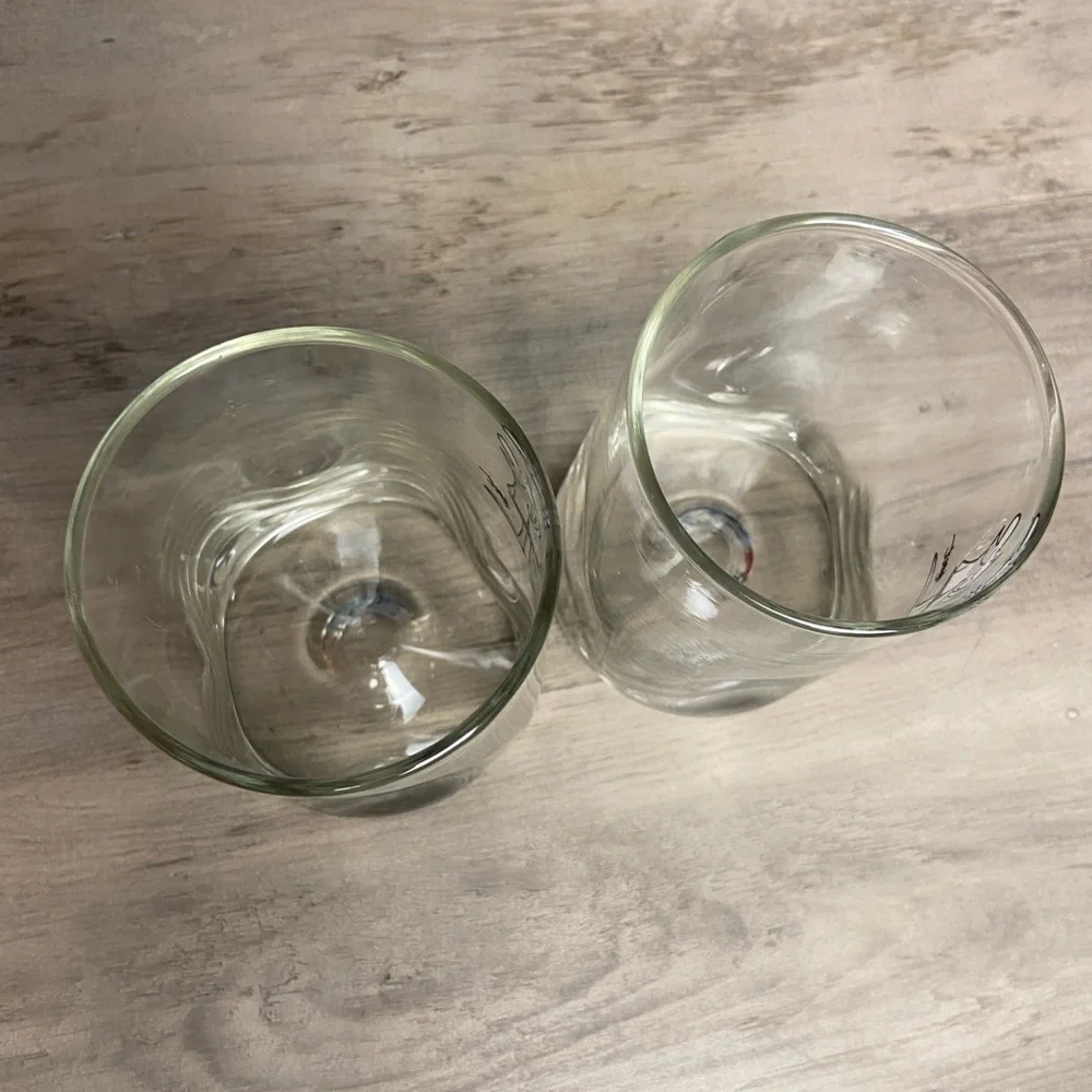 Set of 2 Vtg B.C. Comics Johnny Hart Caveman, drinking‎ whiskey glasses